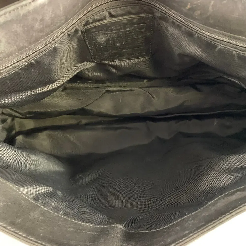 COACH Black Cowhide Leather Messenger Bag